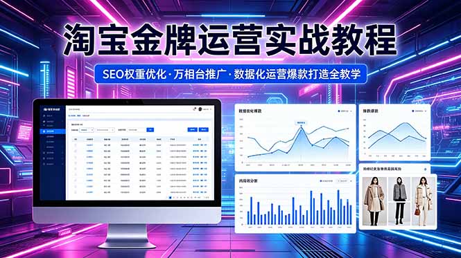2026 淘宝金牌运营实战教程，SEO权重优化万相台推广，数据化运营爆款打造全教学-鑫梵淘