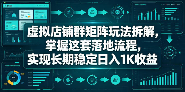 虚拟店铺群矩阵玩法拆解，掌握这套落地流程，实现长期稳定日入1K收益【揭秘】-鑫梵淘