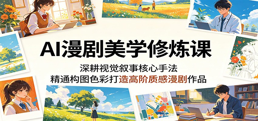 AI漫剧美学修炼课：深耕视觉叙事核心手法，精通构图色彩打造高阶质感漫剧作品-鑫梵淘