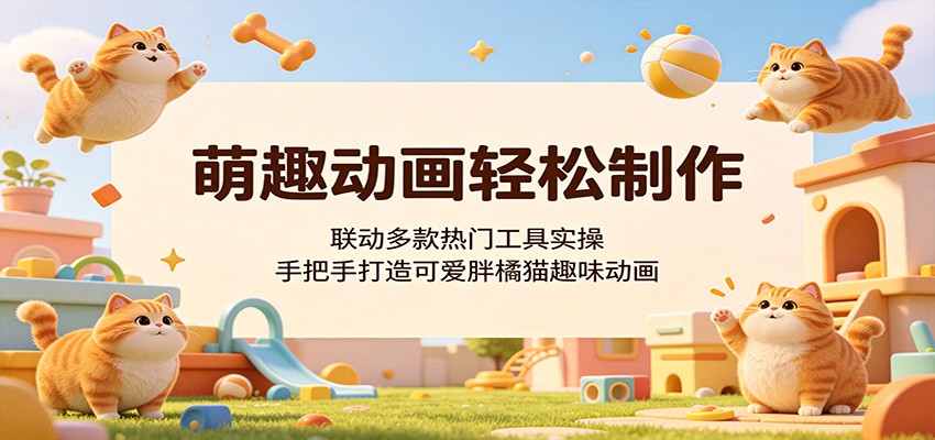 萌趣动画轻松制作，联动多款热门工具实操，手把手打造可爱胖橘猫趣味动画-鑫梵淘