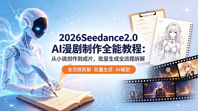 2026Seedance2.0 AI制作全能教程：从小说创作到成片，批量生成全流程拆解-鑫梵淘