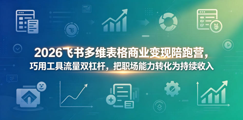 2026飞书多维表格商业变现陪跑营，巧用工具流量双杠杆，把职场能力转化为持续收入-鑫梵淘