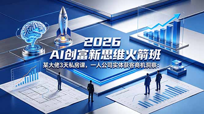 2026 AI 创富新思维火箭班：某大佬3天私房课，一人公司实体获客商机洞察-鑫梵淘