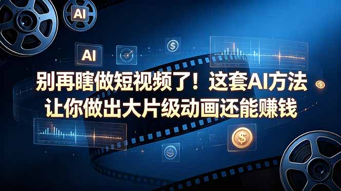 别再瞎做短视频了！这套 AI 方法让你做出大片级动画还能赚钱【原创双语字幕】-鑫梵淘