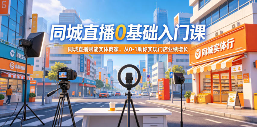 同城直播0基础入门课，同城直播赋能实体商家，从0-1助你实现门店业绩增长-鑫梵淘