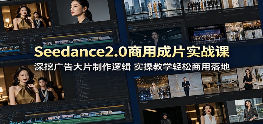 Seedance2.0商用成片实战课：深挖广告大片制作逻辑，实操教学轻松商用落地-鑫梵淘