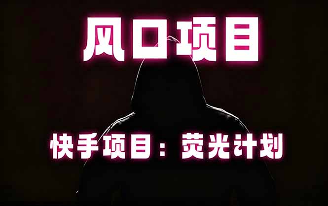 快手风口项目，荧光计划托管，长期稳定，适合批量做-鑫梵淘