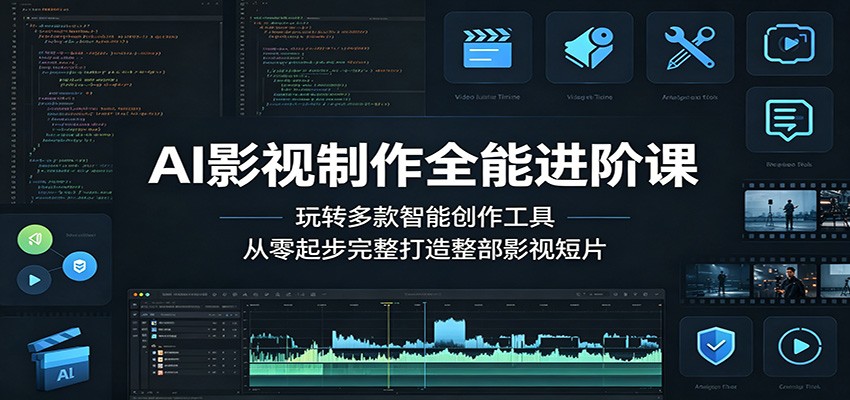AI影视制作全能进阶课：玩转多款智能创作工具，从零起步完整打造整部影视短片-鑫梵淘