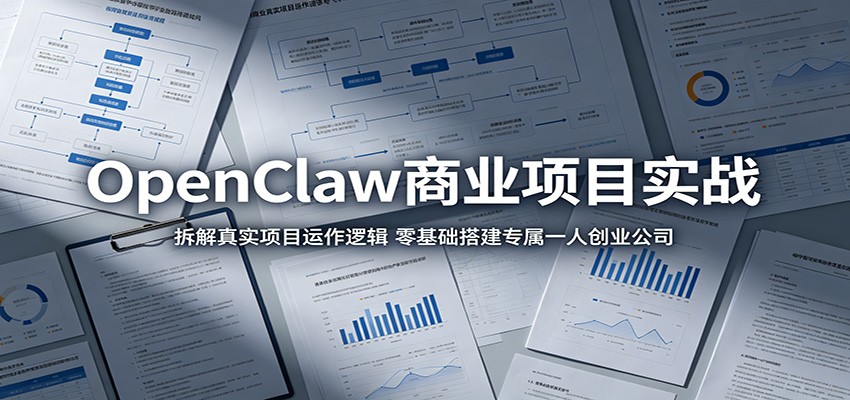 OpenClaw商业项目实战：拆解真实项目运作逻辑，零基础搭建专属一人创业公司-鑫梵淘