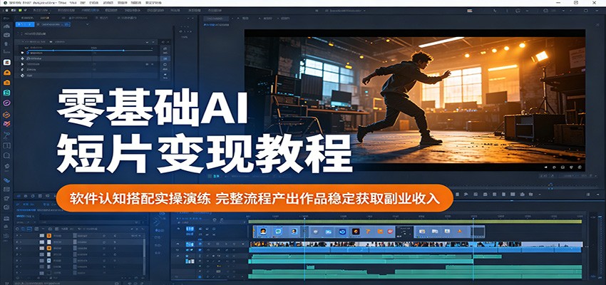 零基础AI短片变现教程：软件认知搭配实操演练，完整流程产出作品稳定获取副业收入-鑫梵淘