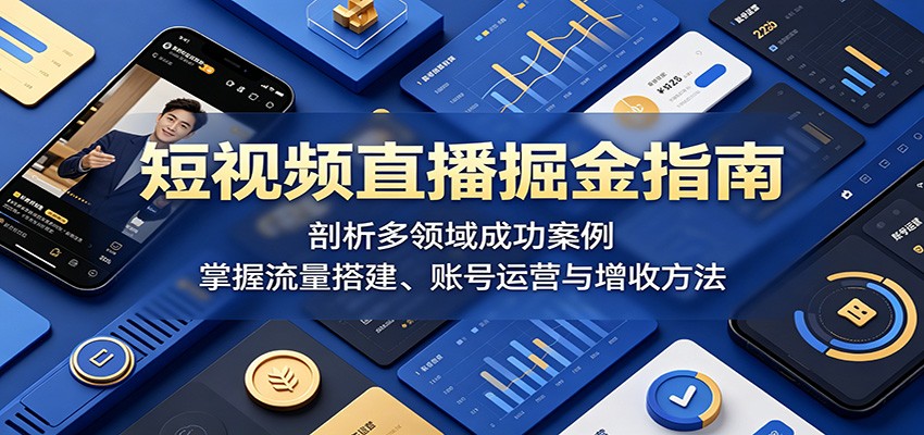短视频直播掘金指南：剖析多领域成功案例，掌握流量搭建、账号运营与增收方法-鑫梵淘