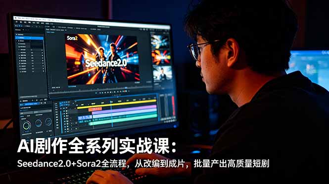 AI剧作全系列实战课：Seedance2.0+Sora2全流程，从改编到成片，批量产出高质量短剧-鑫梵淘