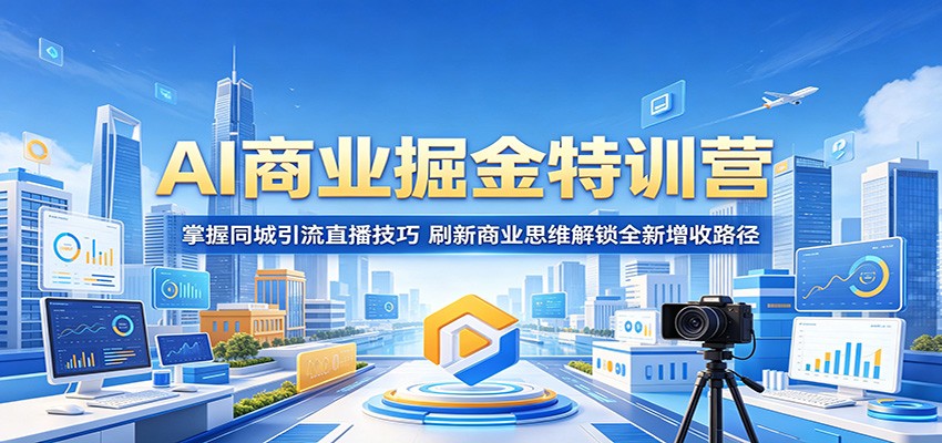 AI商业掘金特训营：掌握同城引流直播技巧，刷新商业思维解锁全新增收路径-鑫梵淘