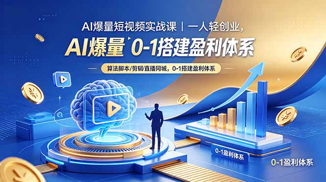 AI爆量短视频实战课｜一人轻创业，算法脚本剪辑直播同城，0-1搭建盈利体系-鑫梵淘