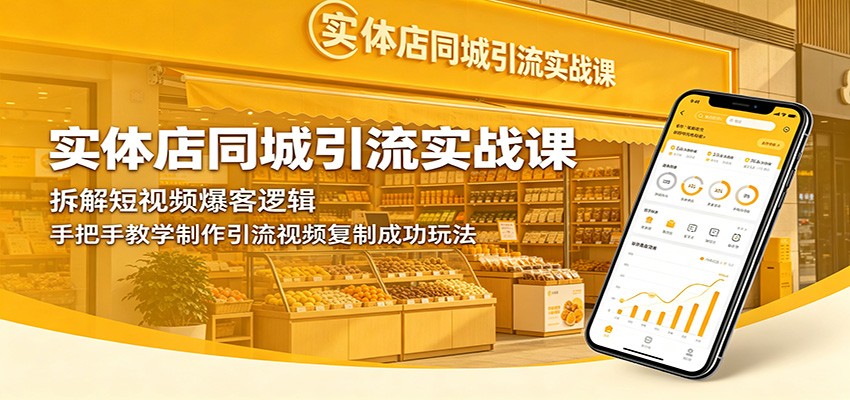 实体店同城引流实战课：拆解短视频爆客逻辑，手把手教学制作引流视频复制成功玩法-鑫梵淘