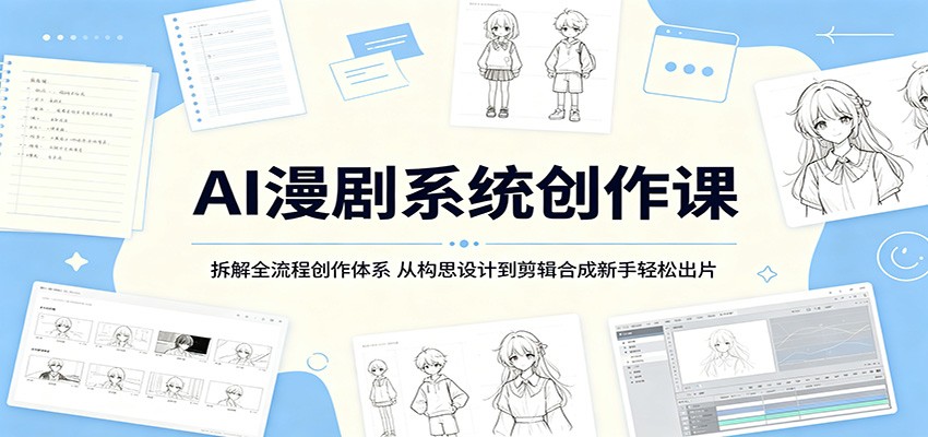 AI漫剧系统创作课：拆解全流程创作体系，从构思设计到剪辑合成新手轻松出片-鑫梵淘