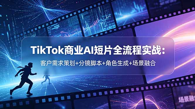 TikTok商业AI短片全流程实战：客户需求策划+分镜脚本+角色生成+场景融合-鑫梵淘