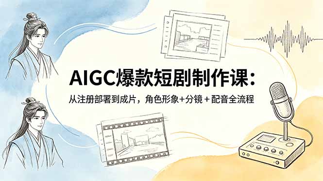AIGC爆款短剧制作课：从注册部署到成片，角色形象+分镜+配音全流程-鑫梵淘