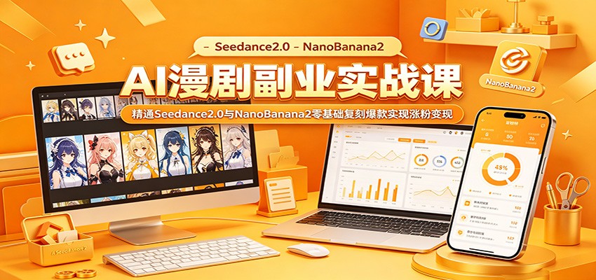 AI漫剧副业实战课：精通Seedance2.0与NanoBanana2零基础复刻爆款实现涨粉变现-鑫梵淘