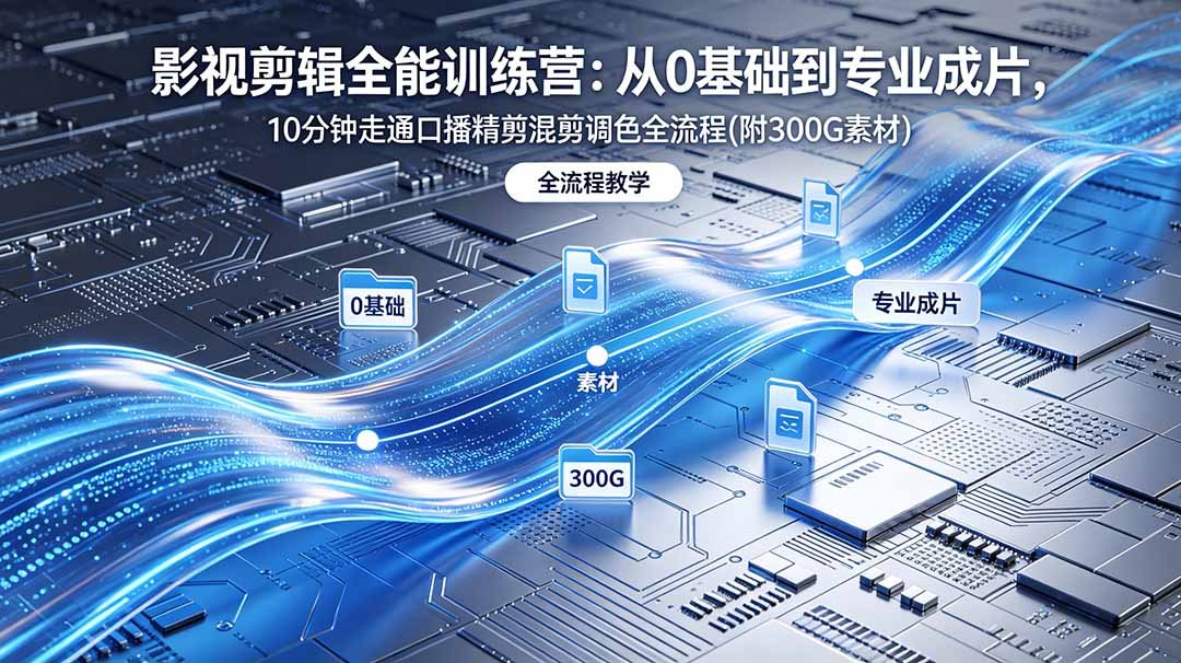 2026影视剪辑全能实战课｜0基础到专业成片，全流程教学，高清带300G素材-鑫梵淘