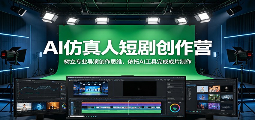 AI仿真人短剧创作营：树立专业导演创作思维，依托AI工具完成成片制作-鑫梵淘