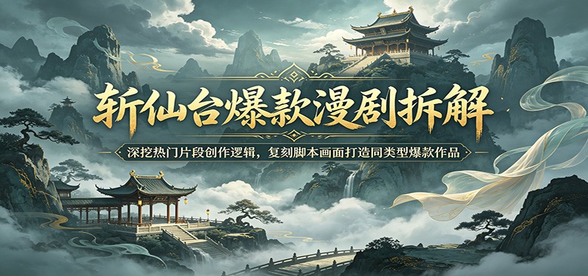 斩仙台爆款漫剧拆解：深挖热门片段创作逻辑，复刻脚本画面打造同类型爆款作品-鑫梵淘