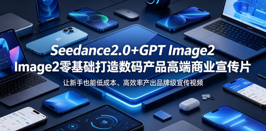 Seedance2.0+GPT Image2零基础打造数码产品高端商业宣传片，让新手也能低成本、高效率产出品牌级宣传视频-鑫梵淘