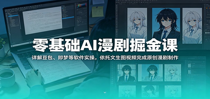 零基础AI漫剧掘金课：详解豆包、即梦等软件实操，依托文生图视频完成原创漫剧制作-鑫梵淘