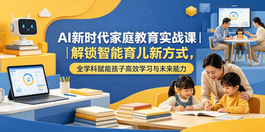 AI新时代家庭教育实战课｜解锁智能育儿新方式，全学科赋能孩子高效学习与未来能力-鑫梵淘