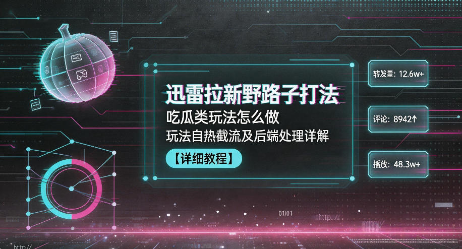 迅雷拉新野路子打法，吃瓜类玩法怎么做，玩法自热截流及后端处理详解-鑫梵淘
