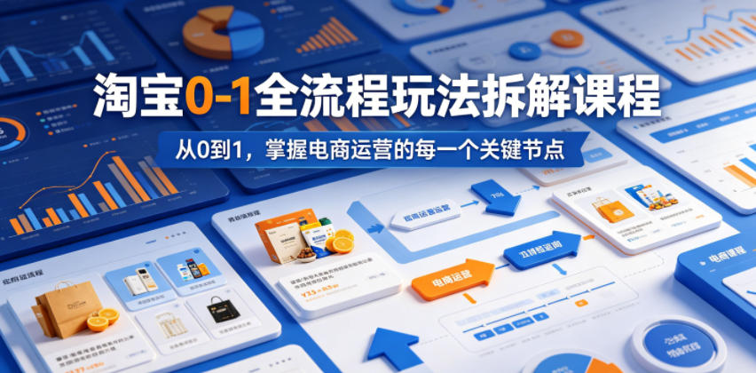 淘宝0-1全流程玩法拆解课程，从0到1，掌握电商运营的每一个关键节点-鑫梵淘