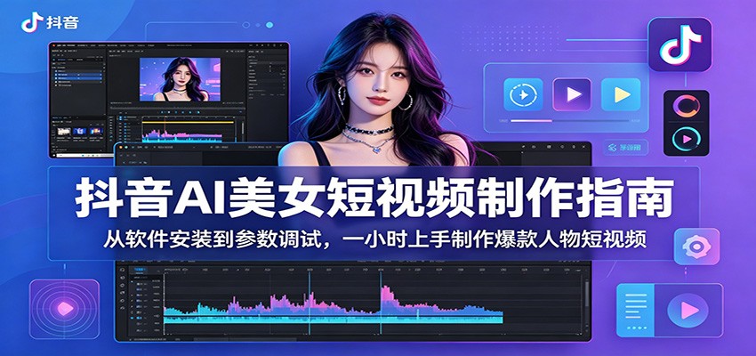 抖音AI美女短视频制作指南：从软件安装到参数调试，一小时上手制作爆款人物短视频-鑫梵淘
