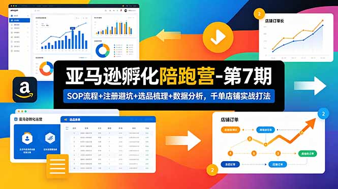 亚马逊孵化陪跑营-第7期：SOP流程+注册避坑+选品梳理+数据分析，千单店铺实战打法-鑫梵淘