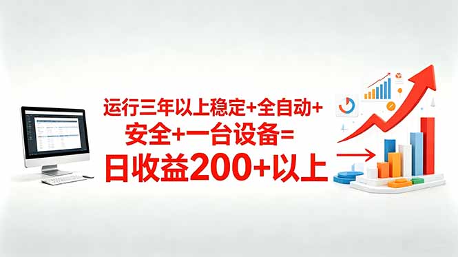 三年以上稳定+全自动+安全+一台设备=日收益200+-鑫梵淘