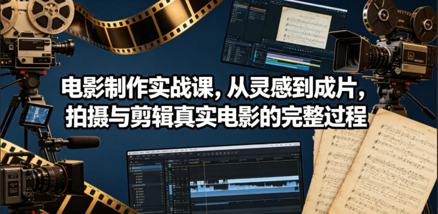 电影制作实战课，从灵感到成片，拍摄与剪辑真实电影的完整过程【原创双语字幕】-鑫梵淘