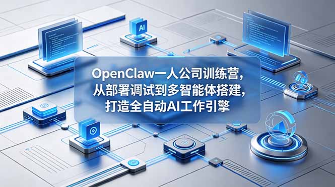 OpenClaw 一人公司训练营，从部署调试到多智能体搭建，打造全自动 AI 工作引擎-鑫梵淘