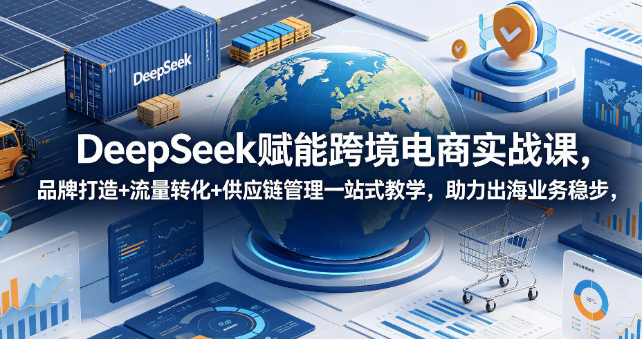 DeepSeek赋能跨境电商实战课，品牌打造+流量转化+供应链管理一站式教学，助力出海业务稳步发展-鑫梵淘