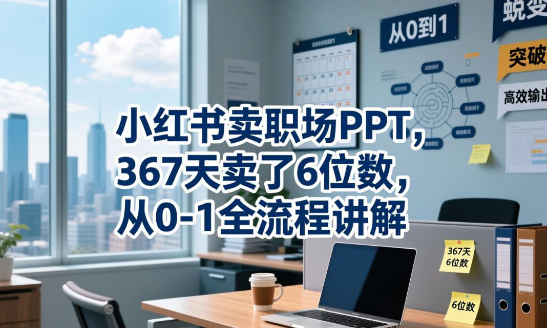 小红书卖职场PPT，367天卖了6位数，从0-1全流程讲解-鑫梵淘