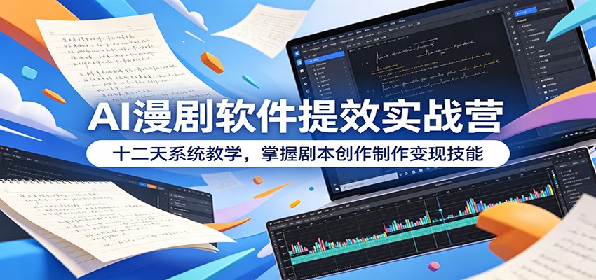 AI漫剧软件提效实战营：十二天系统教学，掌握剧本创作制作变现技能-鑫梵淘