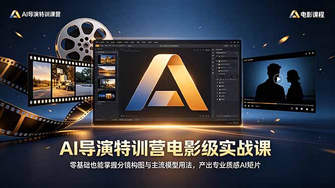 AI导演特训营电影级实战课，零基础也能掌握分镜构图与主流模型用法，产出专业质感AI短片-鑫梵淘