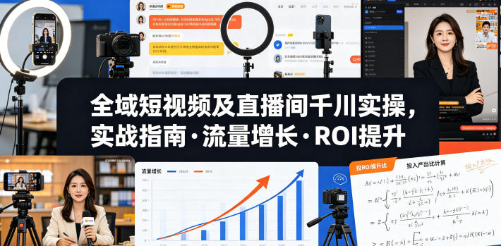 全域短视频及直播间千川实操，实战指南·流量增长·ROI提升(更新)-鑫梵淘