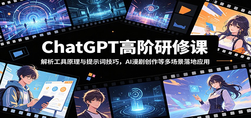 ChatGPT高阶研修课：解析工具原理与提示词技巧，AI漫剧创作等多场景落地应用-鑫梵淘