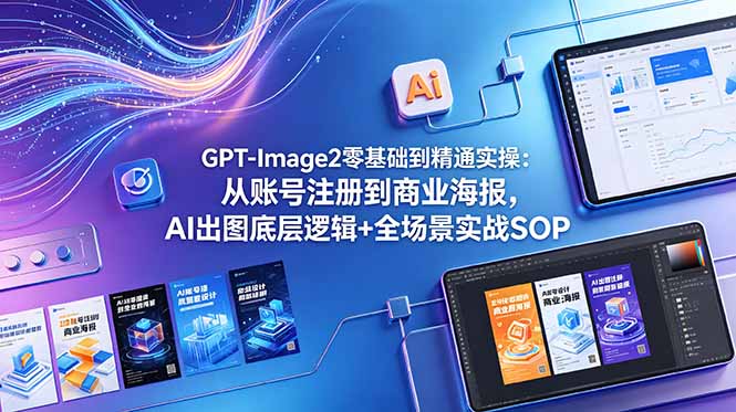 GPT-Image2零基础到精通实操：从账号注册到商业海报，AI出图底层逻辑+全场景实战SOP-鑫梵淘