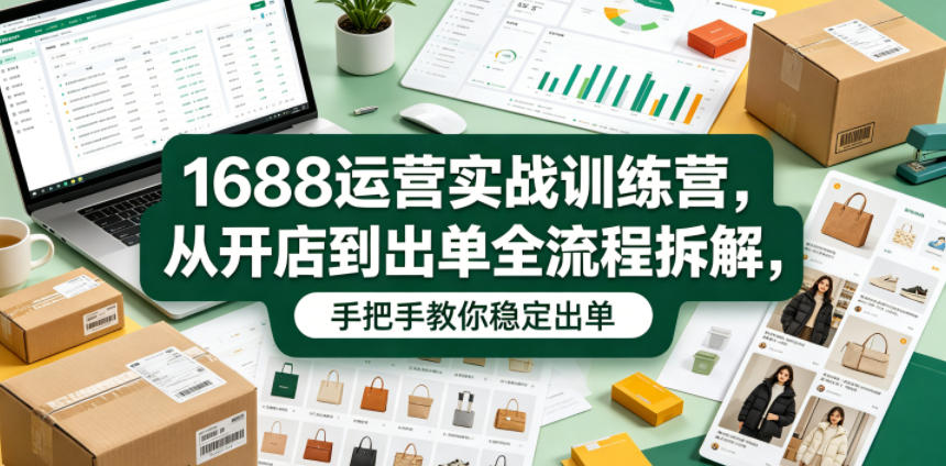 1688运营实战训练营，从开店到出单全流程拆解，手把手教你稳定出单-鑫梵淘