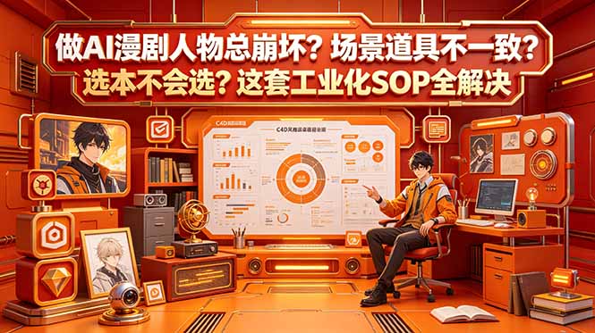 做AI漫剧人物总崩坏？场景道具不一致？选本不会选？这套工业化SOP全解决 (更新-鑫梵淘
