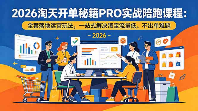 2026淘天开单秘籍PRO实战陪跑课程：全套落地运营玩法，一站式解决淘宝流量低、不出单难题-鑫梵淘