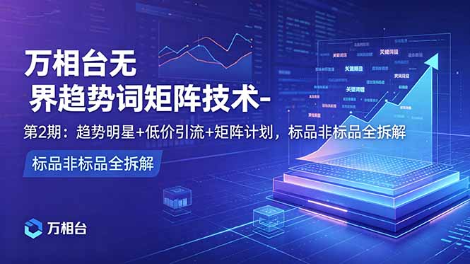 万相台无界趋势词矩阵技术-第2期：趋势明星+低价引流+矩阵计划，标品非标品全拆解-鑫梵淘