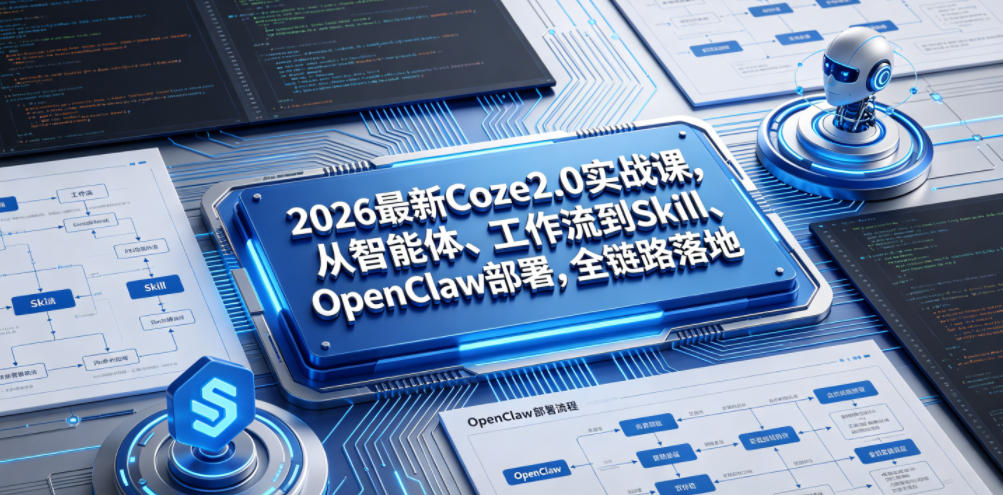 2026最新Coze2.0实战课，从智能体、工作流到Skill、OpenClaw部署，全链路落地-鑫梵淘