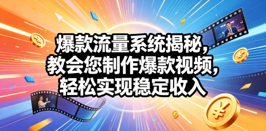 爆款流量系统揭秘，教会您制作爆款视频，轻松实现稳定收入【原创双语字幕】-鑫梵淘