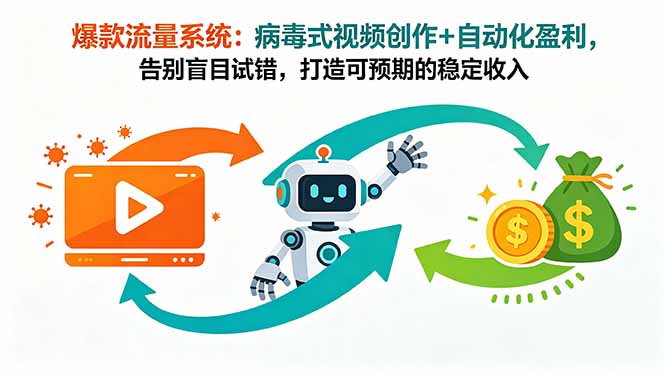 爆款流量系统：病毒式视频创作+自动化盈利，告别盲目试错，打造可预期的稳定收入-鑫梵淘